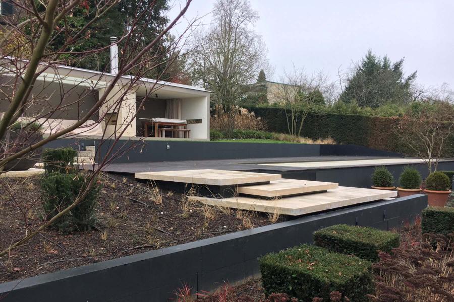 Wannerpartner Architekten Pool Erweiterung wird zum Ausgangspunkt der neuen Gartenkonzeption